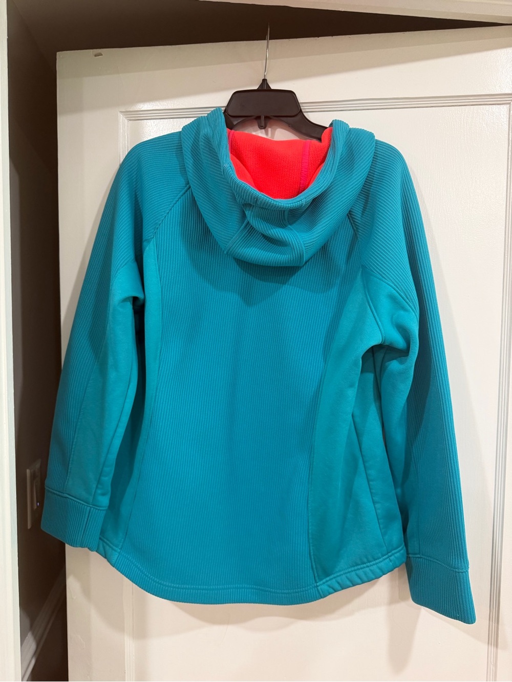 Swiss Tech Teal and Neon Pink Fleece Hoodie L - Picture 6 of 7